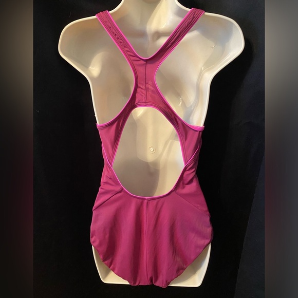 🩱Nike bathing suit Large burgundy hot pink racerback - Picture 2 of 7